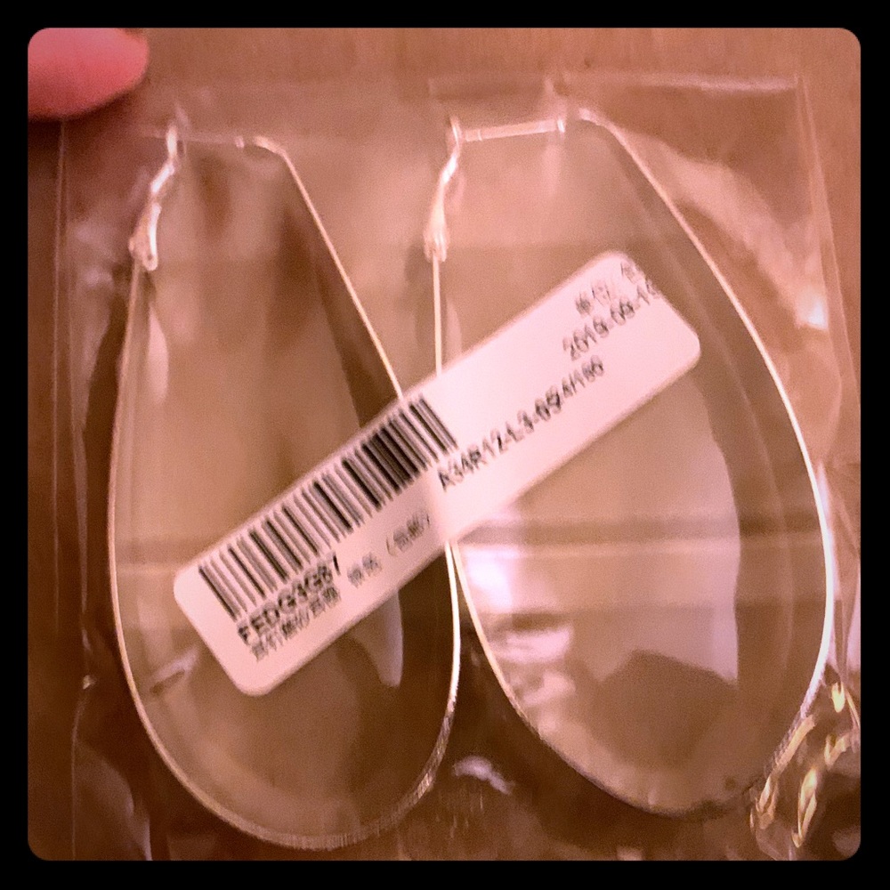 Silver Teardrop Hoop Earrings